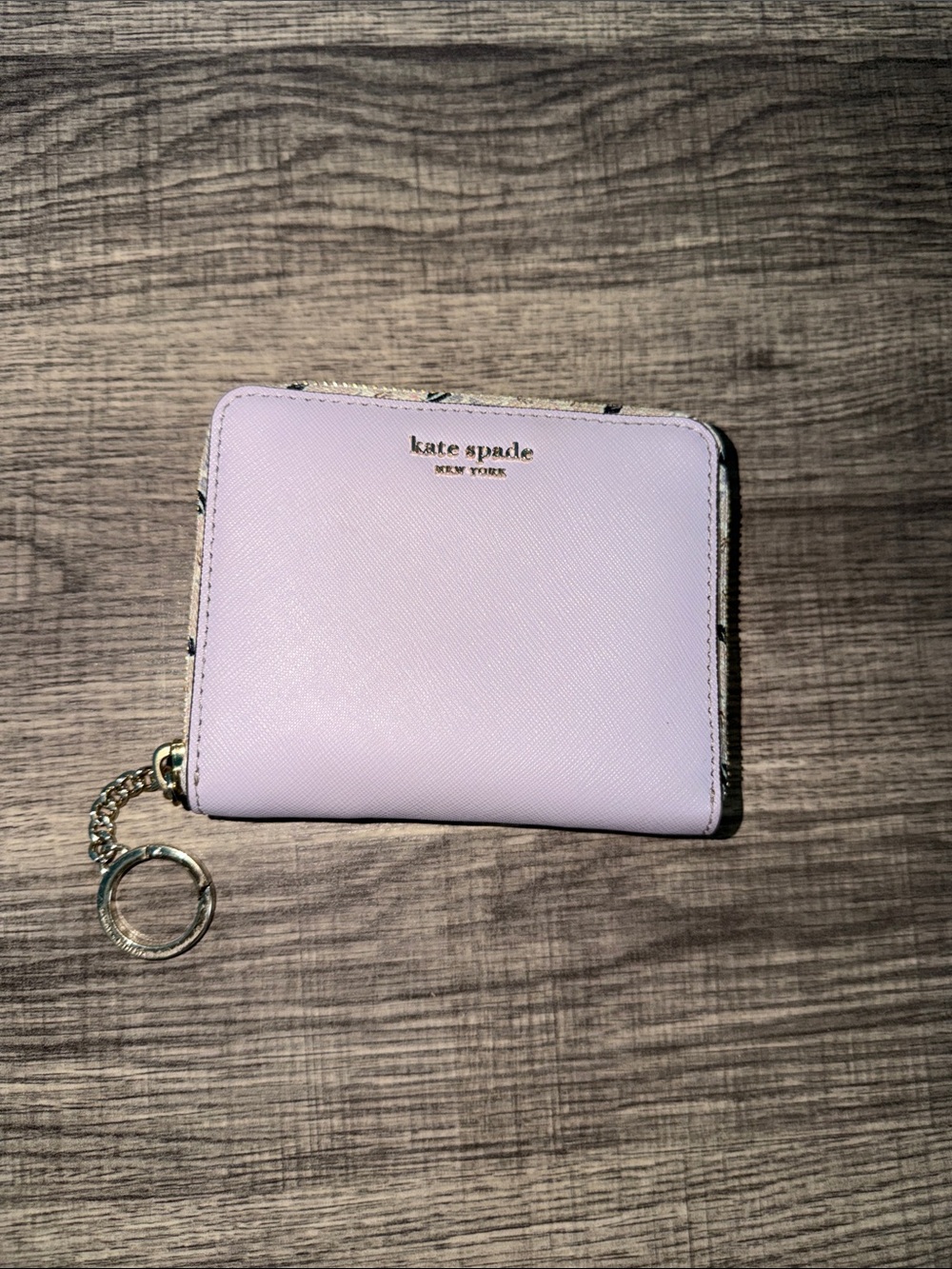 kate spade Lilac Saffiano Zip Wallet with Key Ring